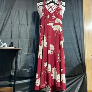 Red floral dress